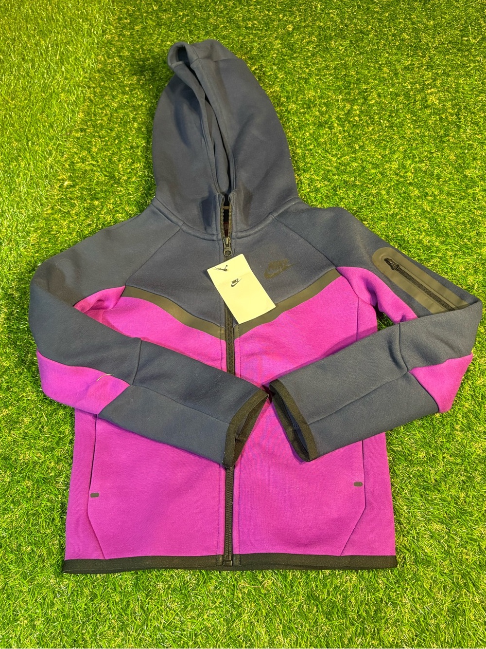 Nike tech Kids' Purple and Navy Zip-Up Hoodie